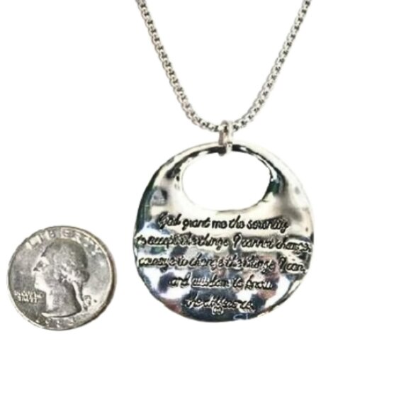 Serenity Prayer Disc Necklace - Picture 1 of 2
